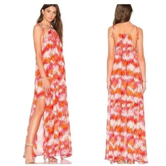 Show Me Your Mumu Rochester Maxi Dress With Side Split Red Size S - Picture 1 of 14